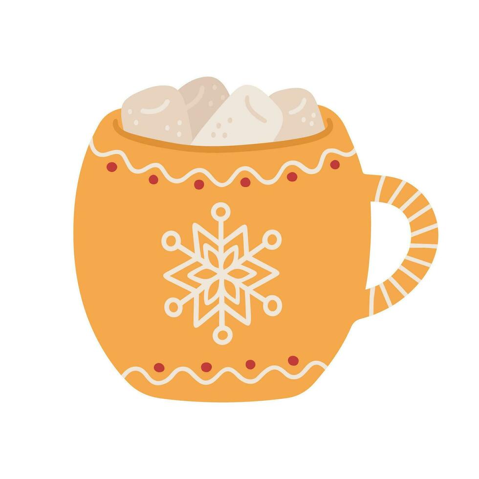 vector ilustración de un invierno caliente bebida en un linda taza.