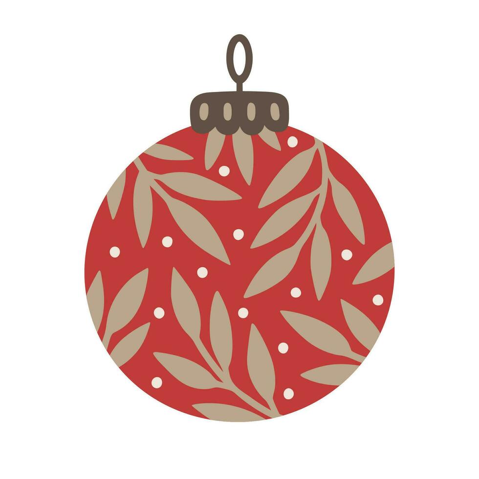 Navidad árbol pelota, vector ilustración.