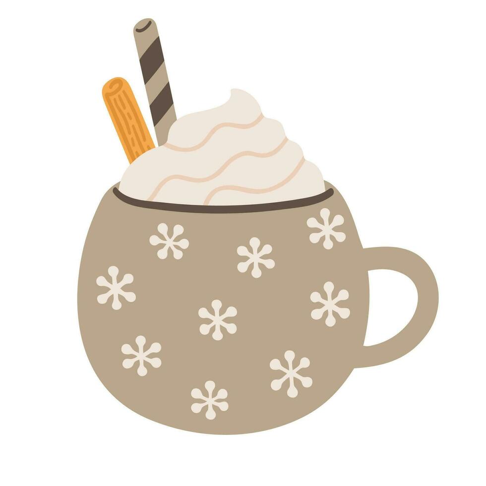 vector ilustración de un invierno caliente bebida en un linda taza.