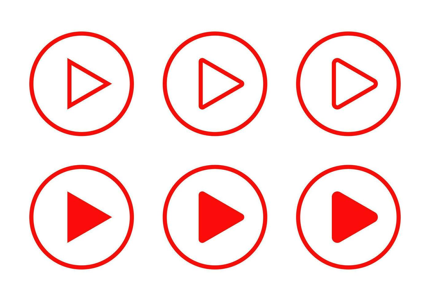 Play buton icon in circle line. Video streaming symbol vector