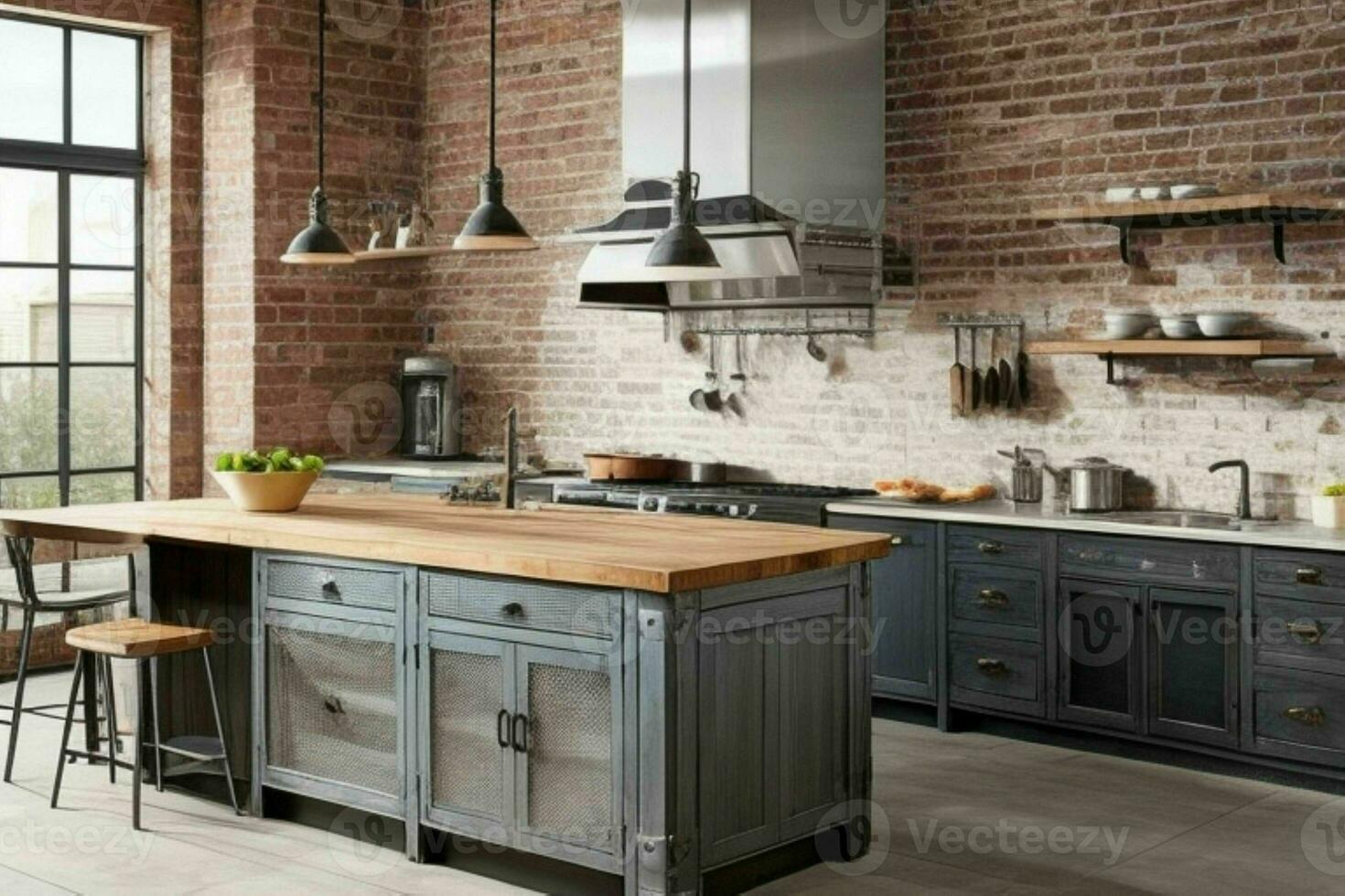 AI generated Industrial Kitchen Styles. Pro Photo