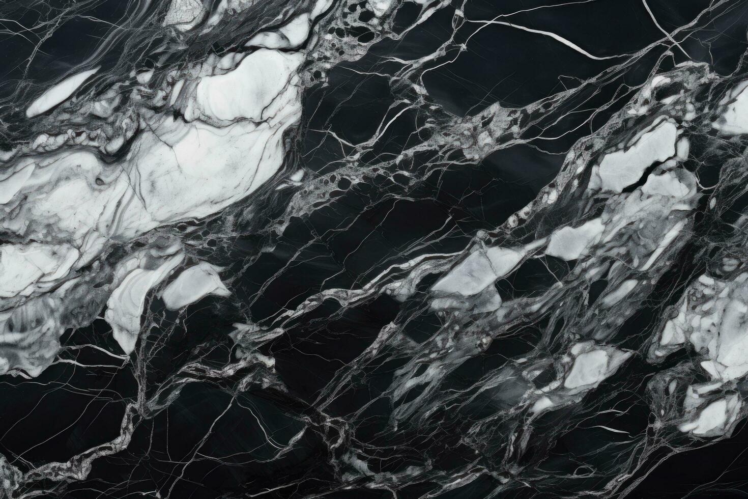 AI generated Black marble patterned texture background. Marbling artwork for design, Abstract marbled background, Luxurious elegant black and white marble stone texture, AI Generated photo