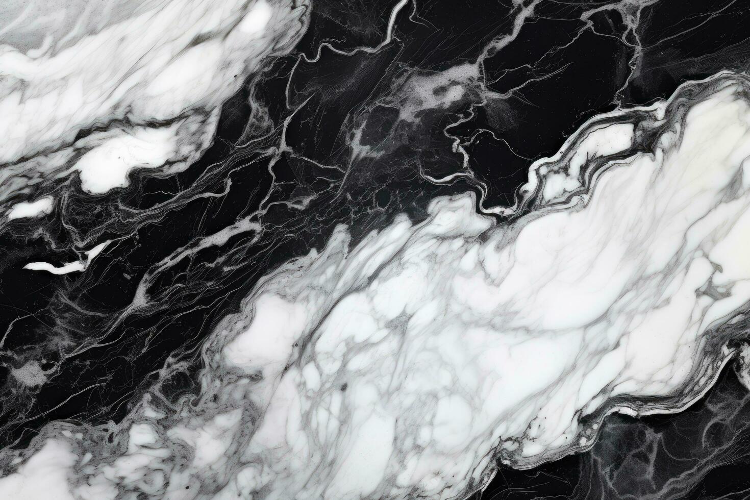 AI generated Black and white marble pattern texture background. Marbling artwork for design, Abstract marbled background, Luxurious elegant black and white marble stone texture, AI Generated photo