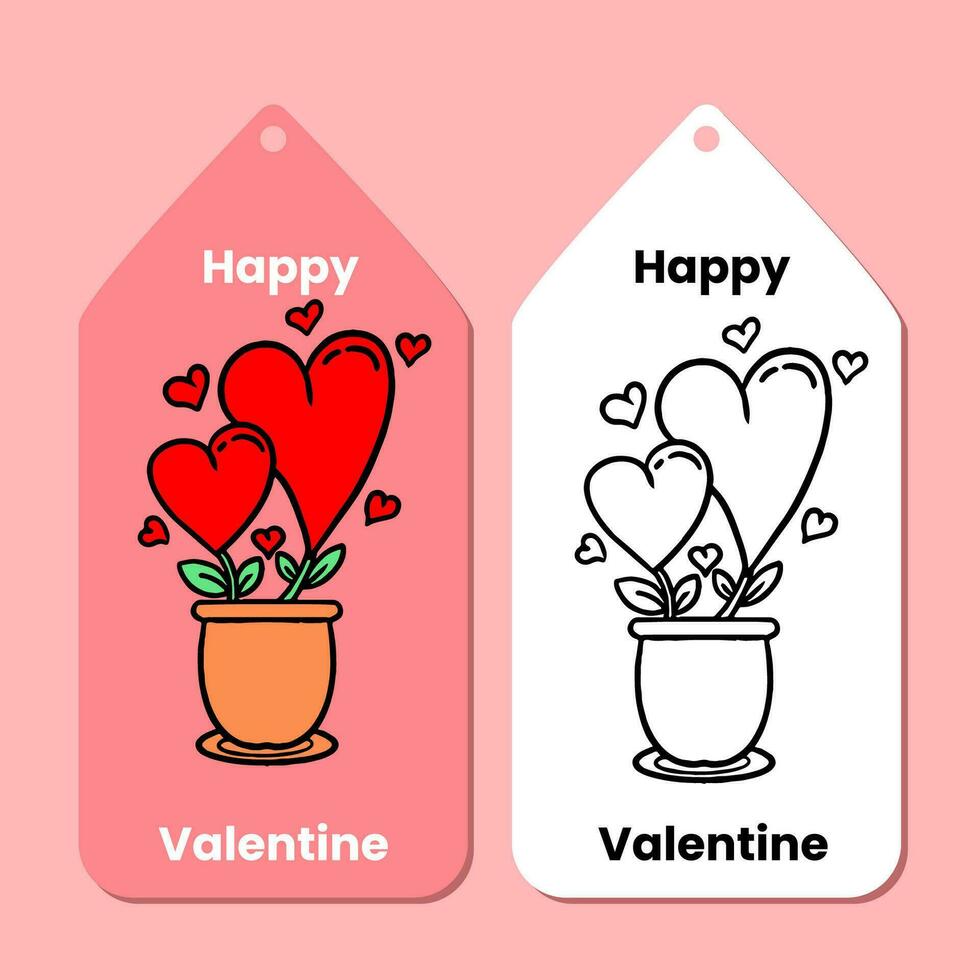 Hand drawn Valentines day label vector