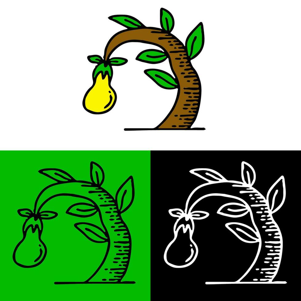 ambiental ilustración concepto con ambientalmente simpático arboles y luces, cuales lata ser usado para iconos, logos o símbolos en plano diseño estilo vector