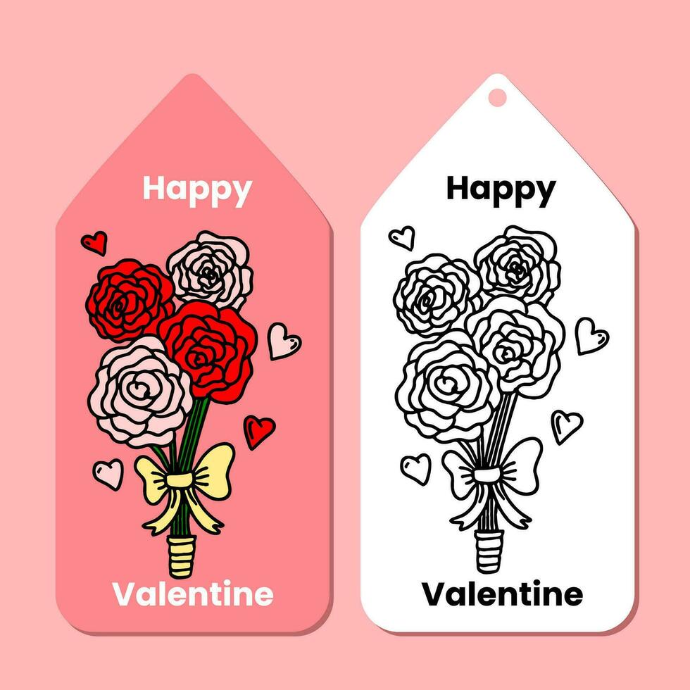 Hand drawn Valentines day label vector