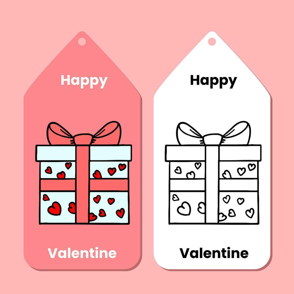 Hand drawn Valentines day label vector