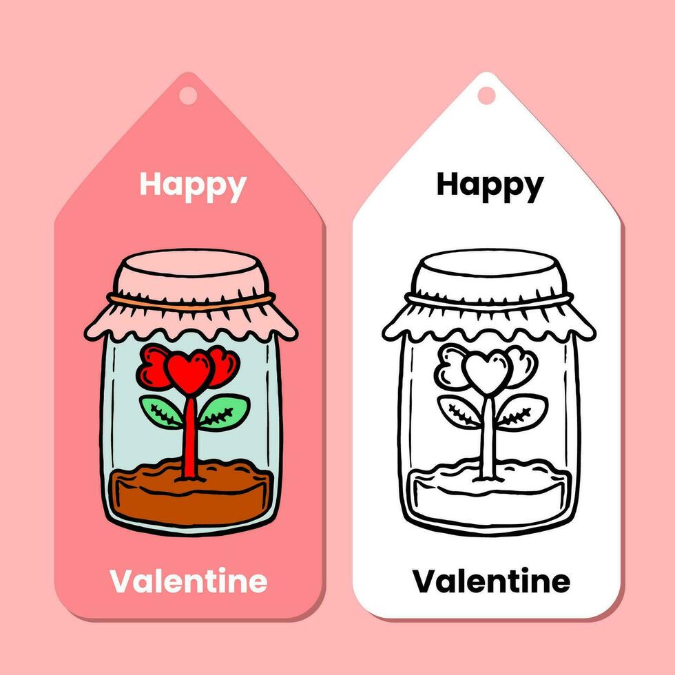 Hand drawn Valentines day label vector