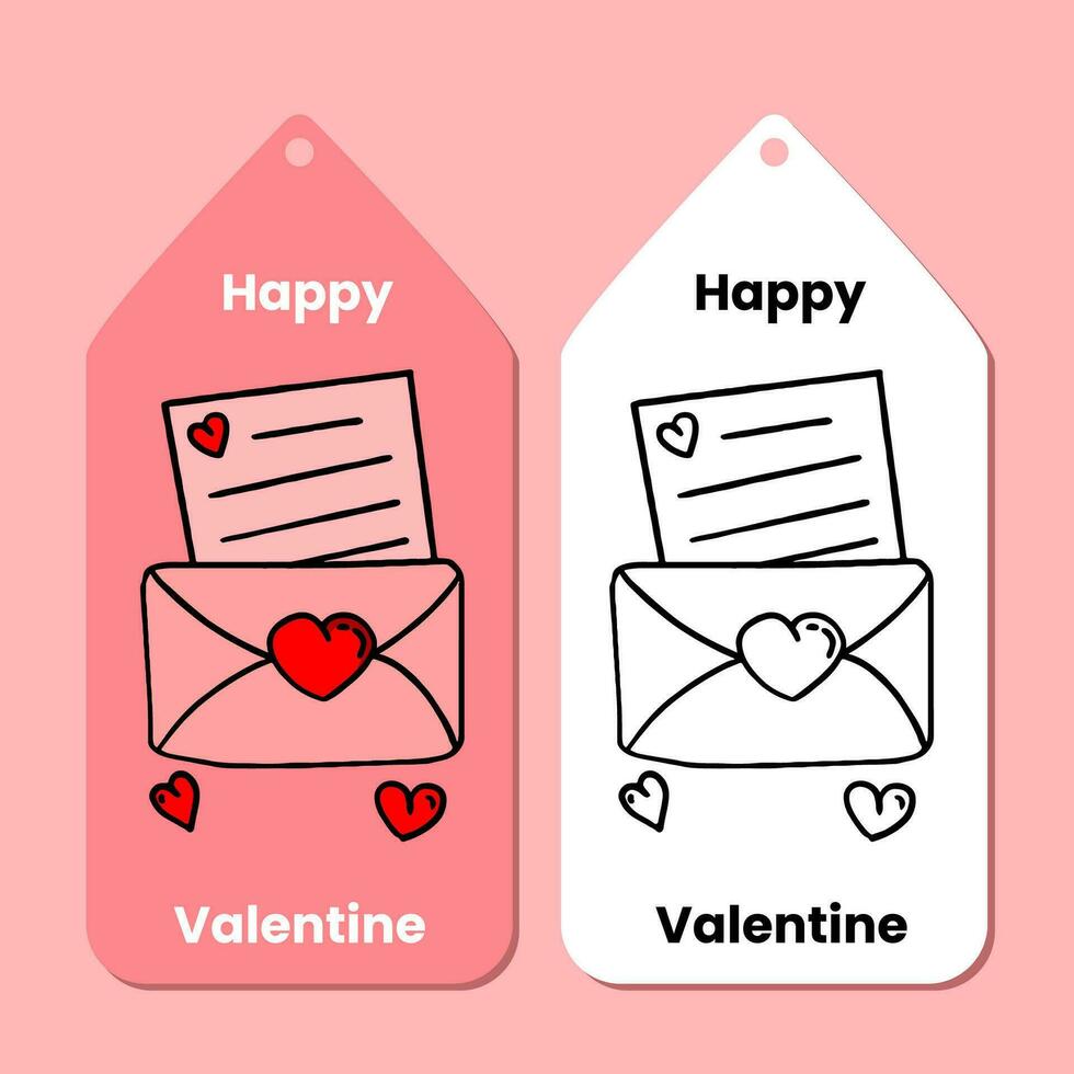 Hand drawn Valentines day label vector