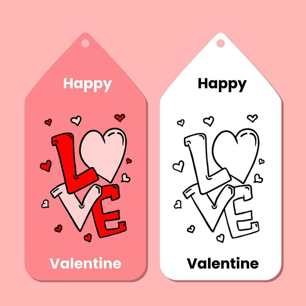 Hand drawn Valentines day label vector