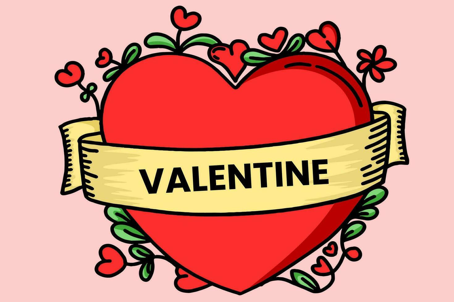Happy Valentine Day background with flat style design vector