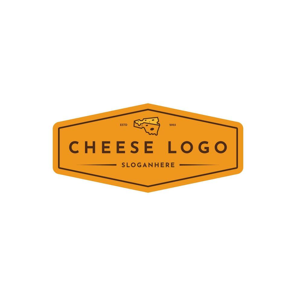 Vintage retro label cheese logo design concept idea vector