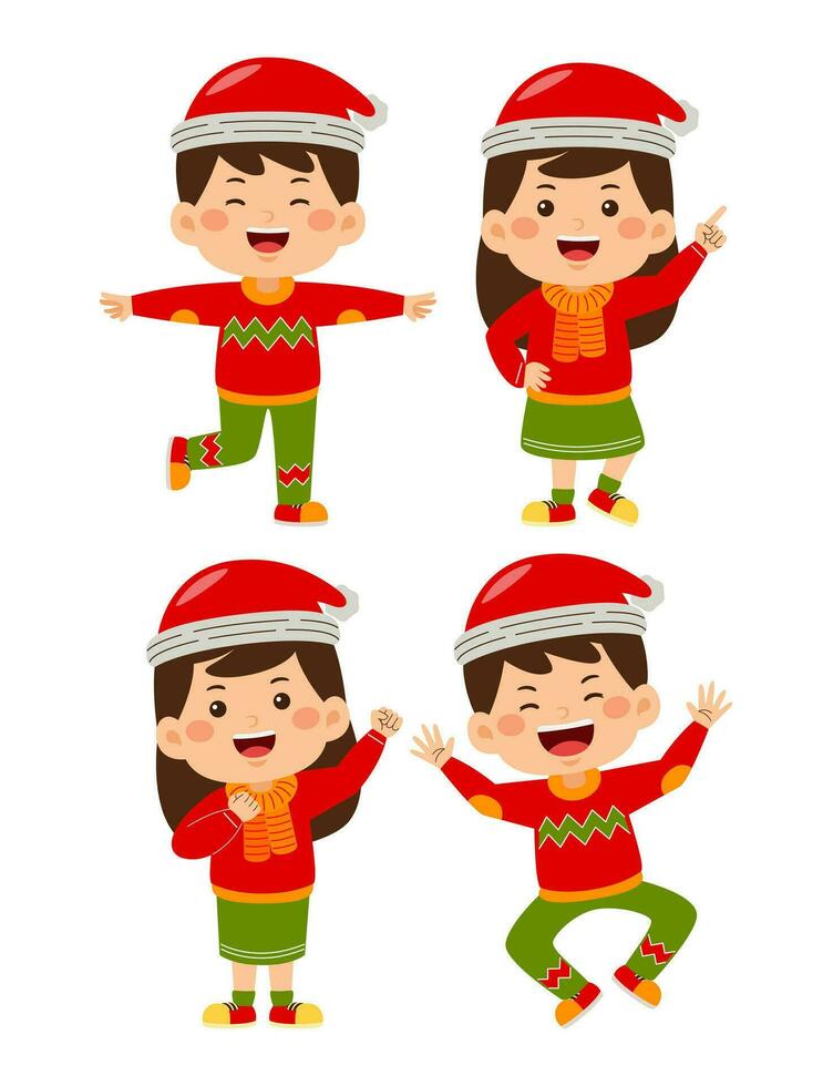 niños Navidad personaje vector ilustración