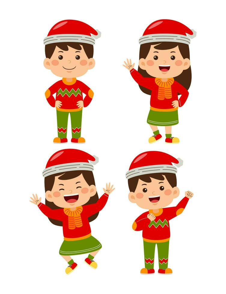 niños Navidad personaje vector ilustración