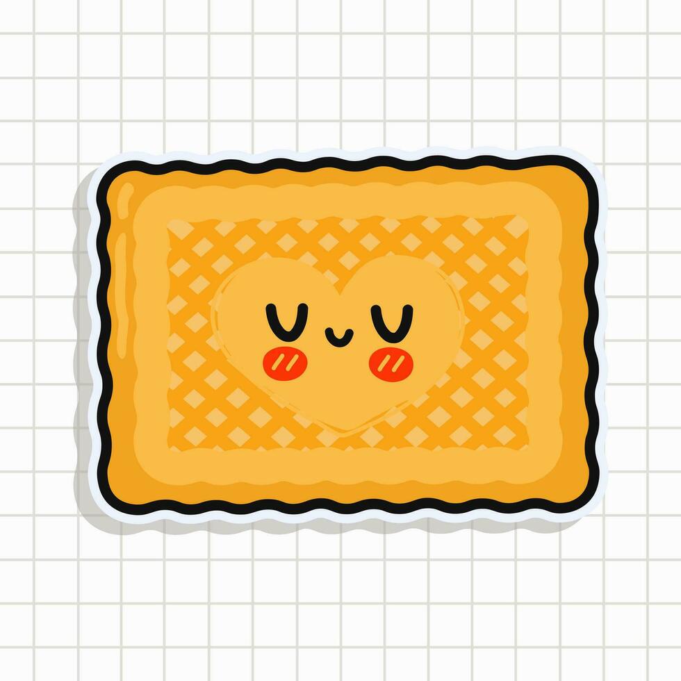 Cute funny Cookies sticker. Vector hand drawn cartoon kawaii character illustration icon. Isolated on background. Cookies card character concept