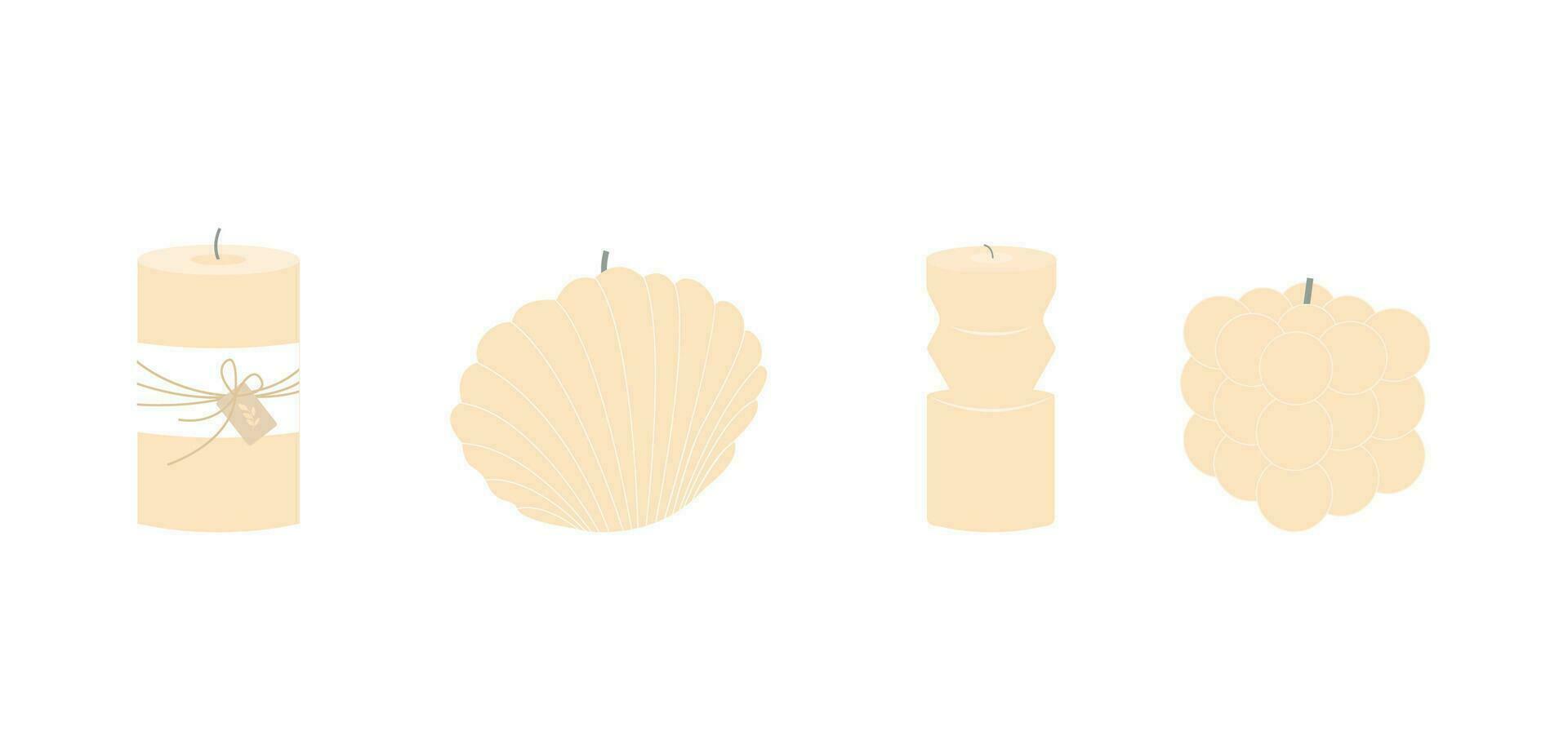 Set of candles 07 vector