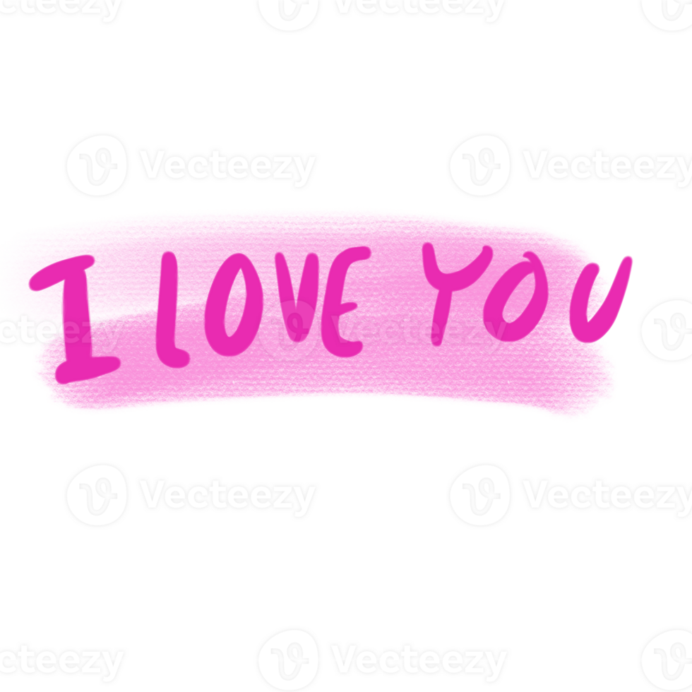 The pink I love you png image for love or Valentine's Day concept.