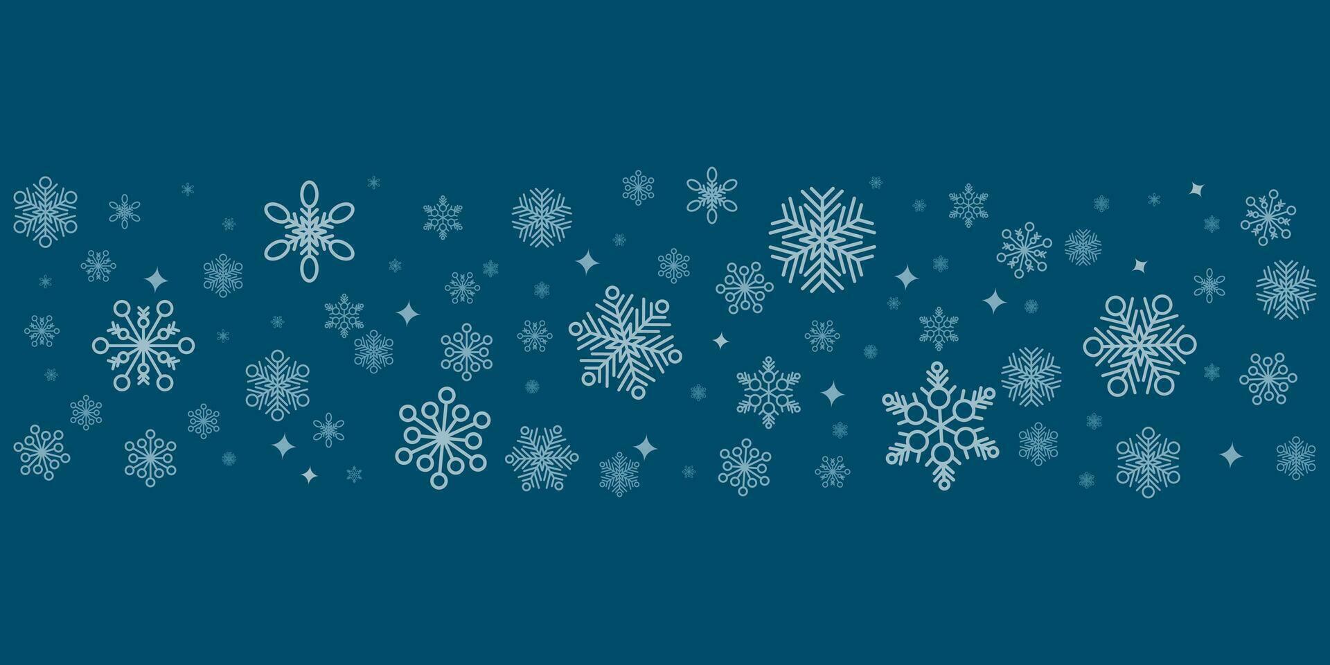 Winter and christmas background vector design with snowflakes with copyspace