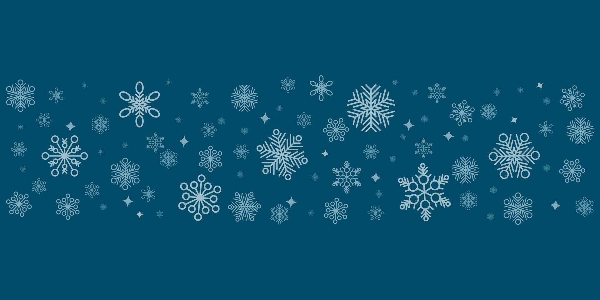 invierno y Navidad antecedentes vector diseño con copos de nieve con copyspace