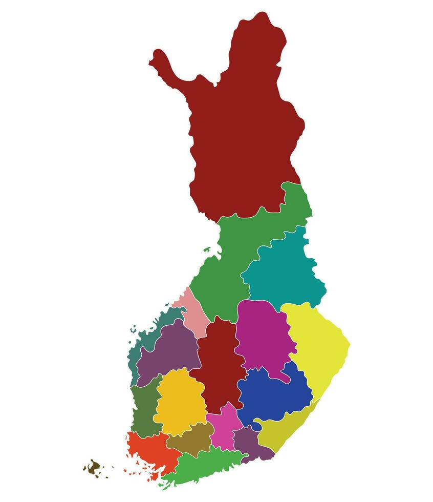 Map of Finland. Finland provinces map vector