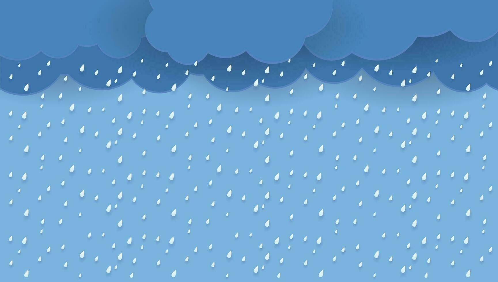 Heavy rain in dark sky vector