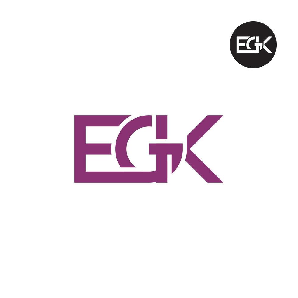 Letter EGK Monogram Logo Design vector