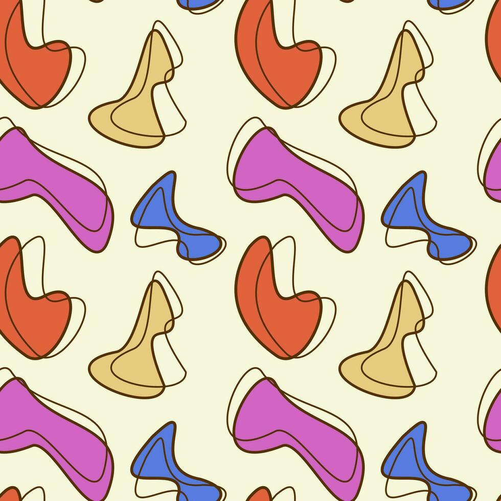 Abstract blobs seamless pattern in retro style colors. Ready to print for fabrics, wrapping paper, or gift paper. vector