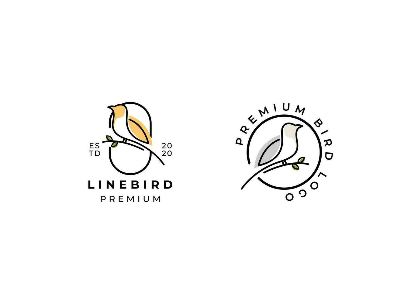 Bird Line Icon Symbol. Bird Logo Stock Vector Emblem Design. Line Drawing.