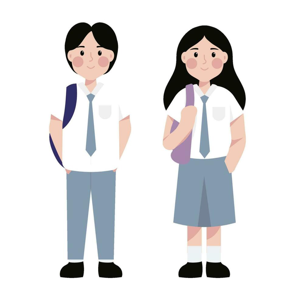 Indonesian School Kids Illustration vector