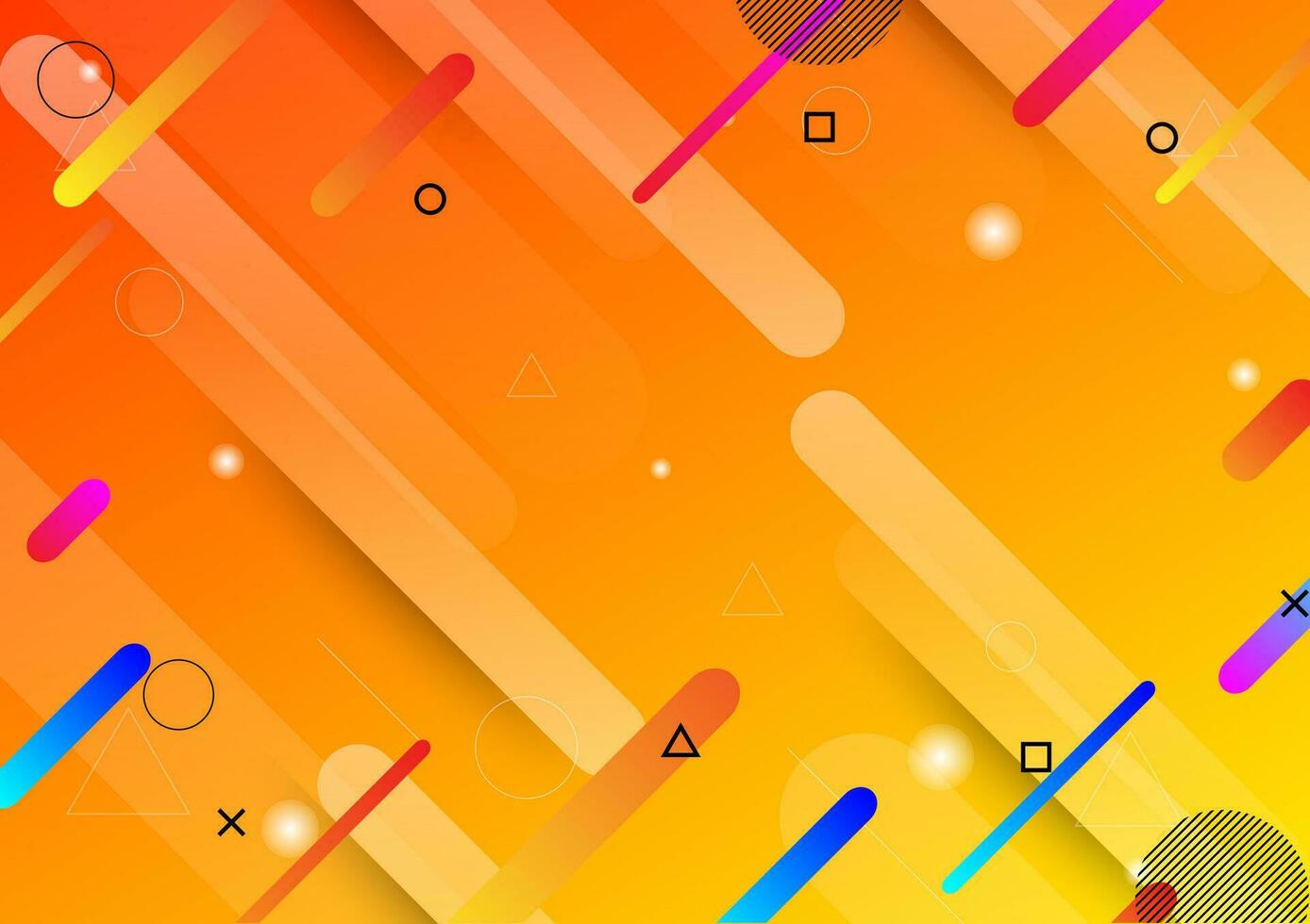 Orange style with dynamic shapes background vector