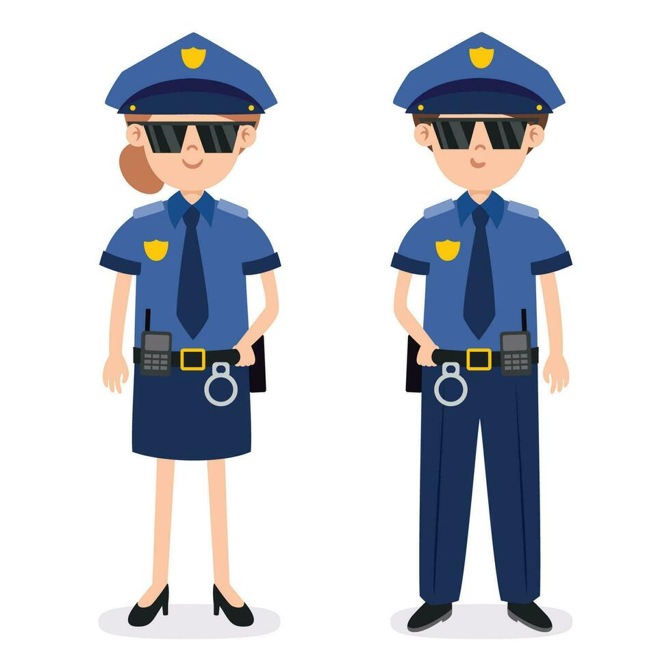 Male And Female Police Officers vector