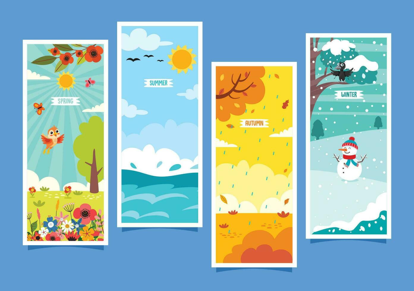 Vector Drawing Of Four Seasons