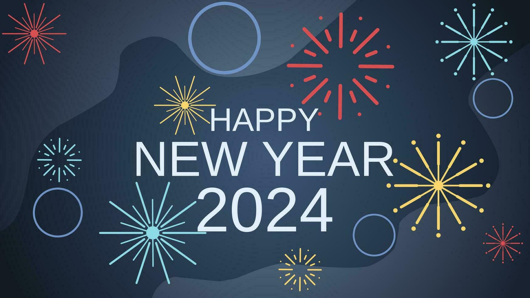 Happy new year 2024 background. New year vector background for event, festival, card or decoration. Background for new year celebration in december