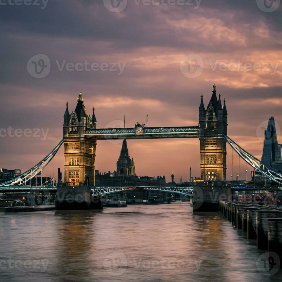 AI generated London Unveiled A Stroll Across Time on London Bridge photo
