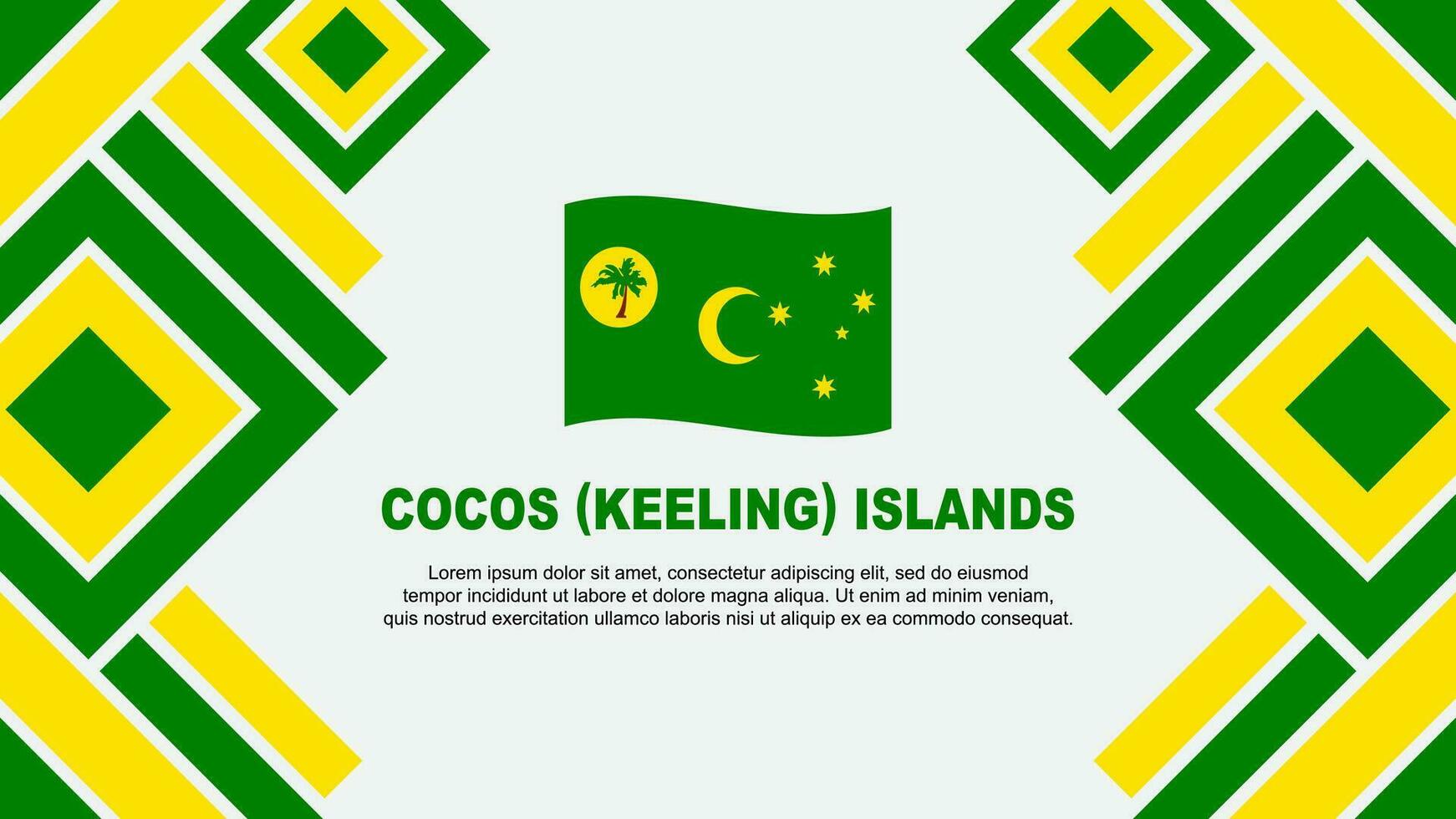 cocos islas bandera resumen antecedentes diseño modelo. cocos islas independencia día bandera fondo de pantalla vector ilustración. cocos islas