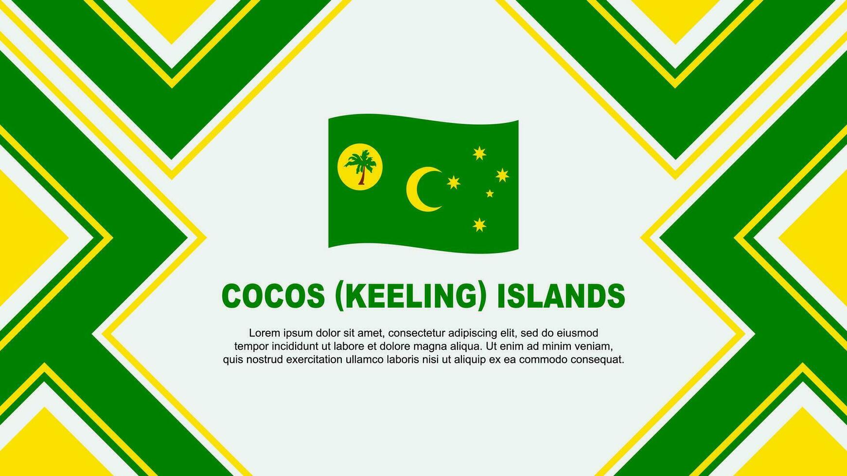 Cocos Islands Flag Abstract Background Design Template. Cocos Islands Independence Day Banner Wallpaper Vector Illustration. Cocos Islands Vector