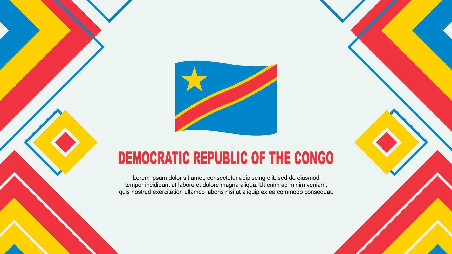 Democratic Republic Of The Congo Flag Abstract Background Design Template. Democratic Republic Of The Congo Independence Day Banner Wallpaper Vector Illustration. Background