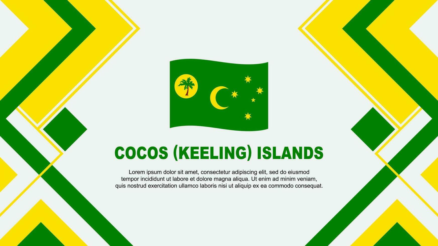 Cocos Islands Flag Abstract Background Design Template. Cocos Islands Independence Day Banner Wallpaper Vector Illustration. Cocos Islands Banner