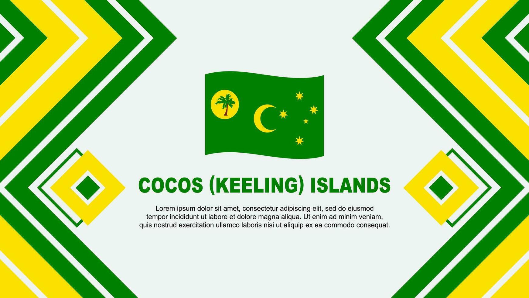 cocos islas bandera resumen antecedentes diseño modelo. cocos islas independencia día bandera fondo de pantalla vector ilustración. cocos islas diseño