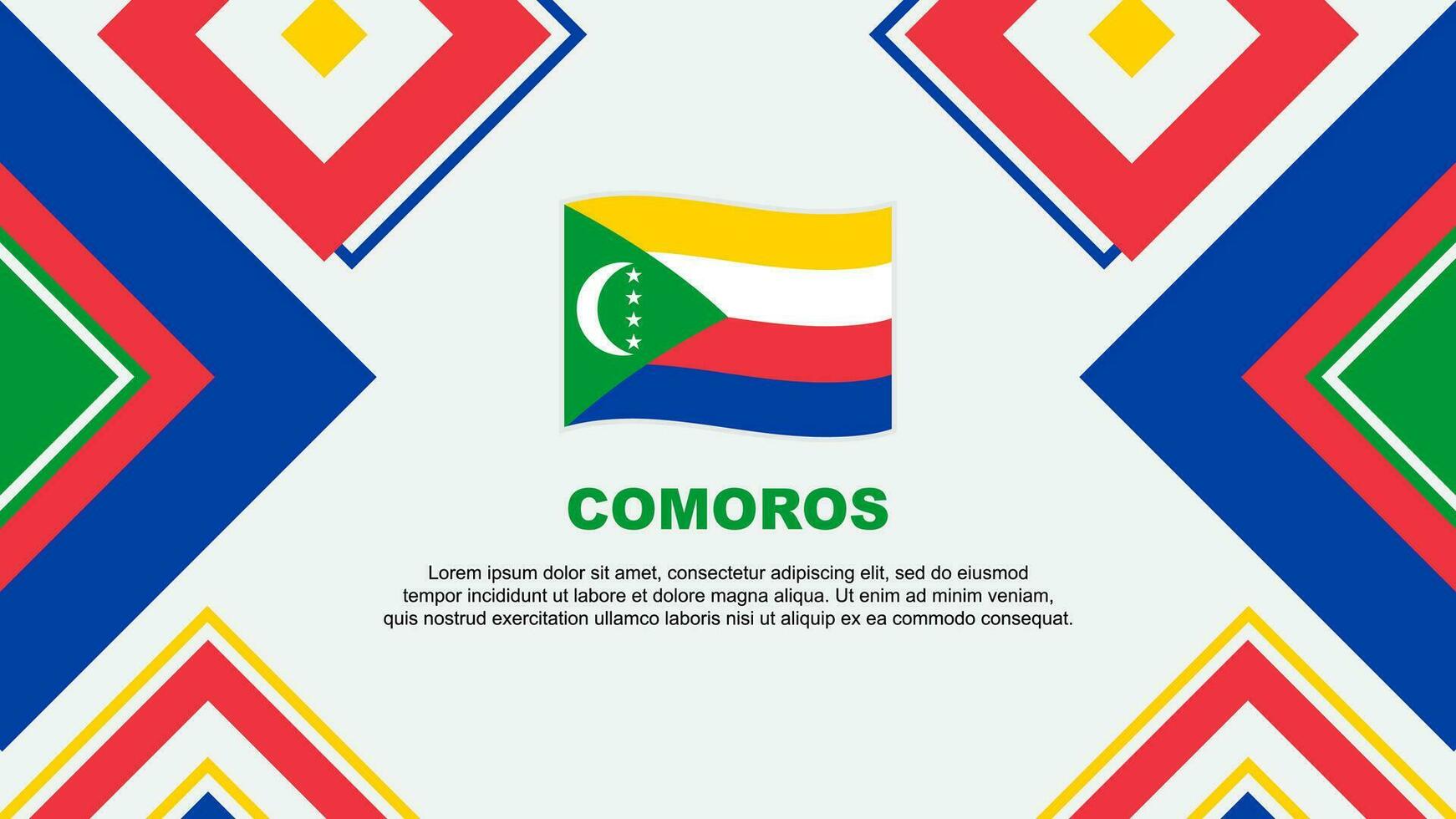 Comoros Flag Abstract Background Design Template. Comoros Independence Day Banner Wallpaper Vector Illustration. Comoros Independence Day