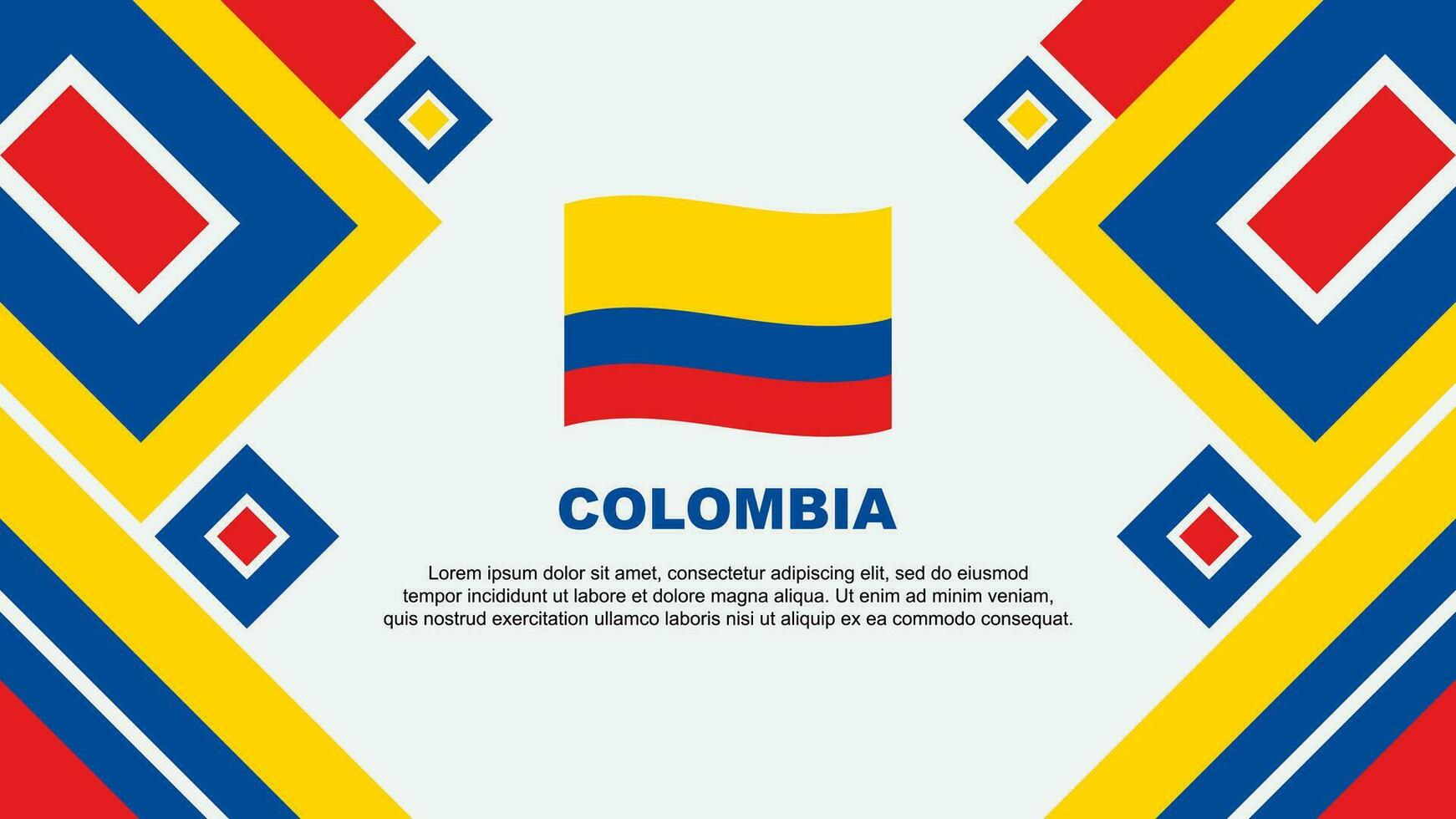 Colombia Flag Abstract Background Design Template. Colombia Independence Day Banner Wallpaper Vector Illustration. Colombia Cartoon