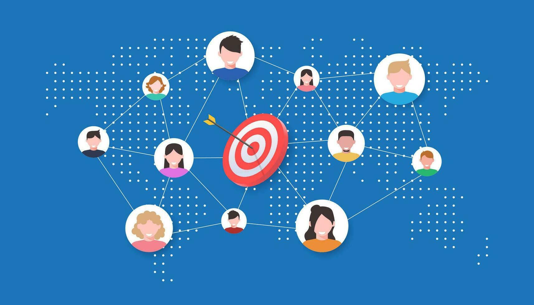 Target customer market strategy illustration vector
