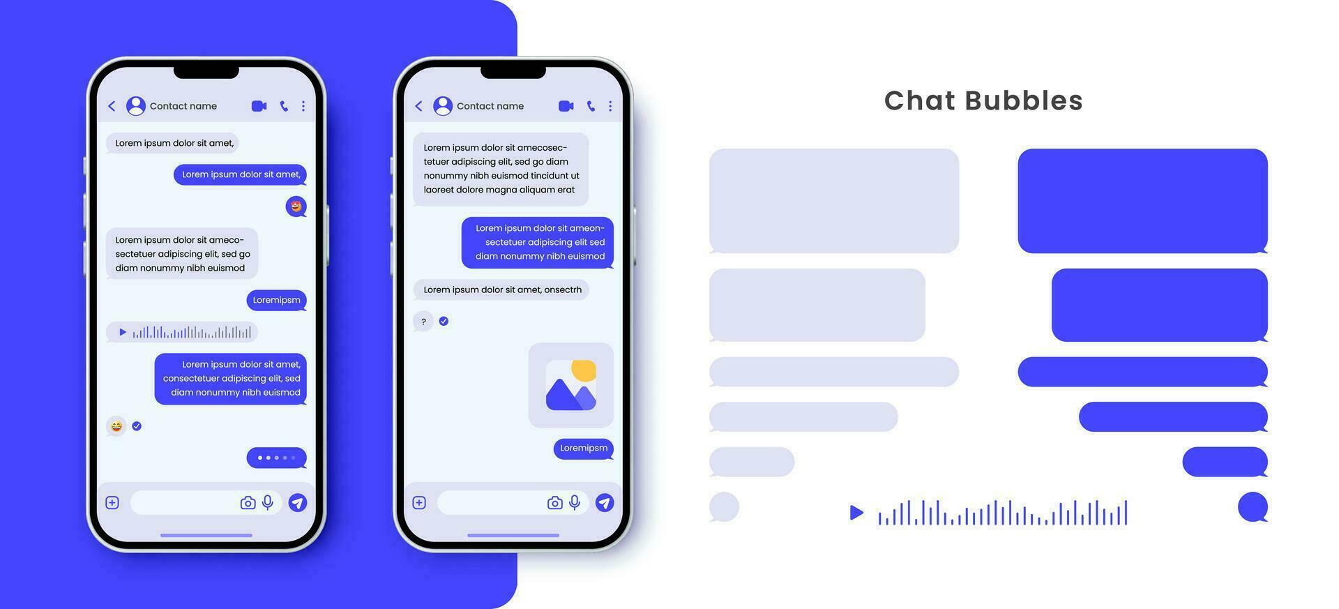 Smart Phone social media chat bubbles template vector