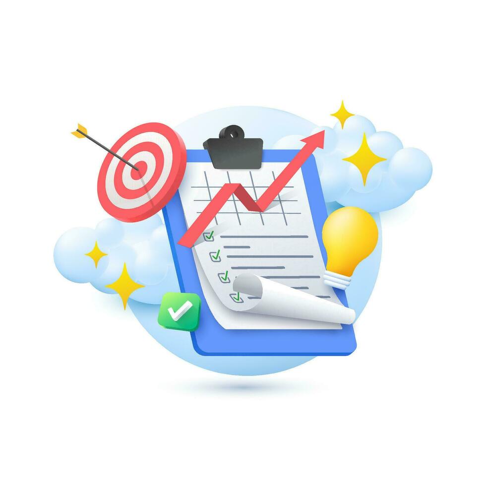 Project management and task planning illustration vector