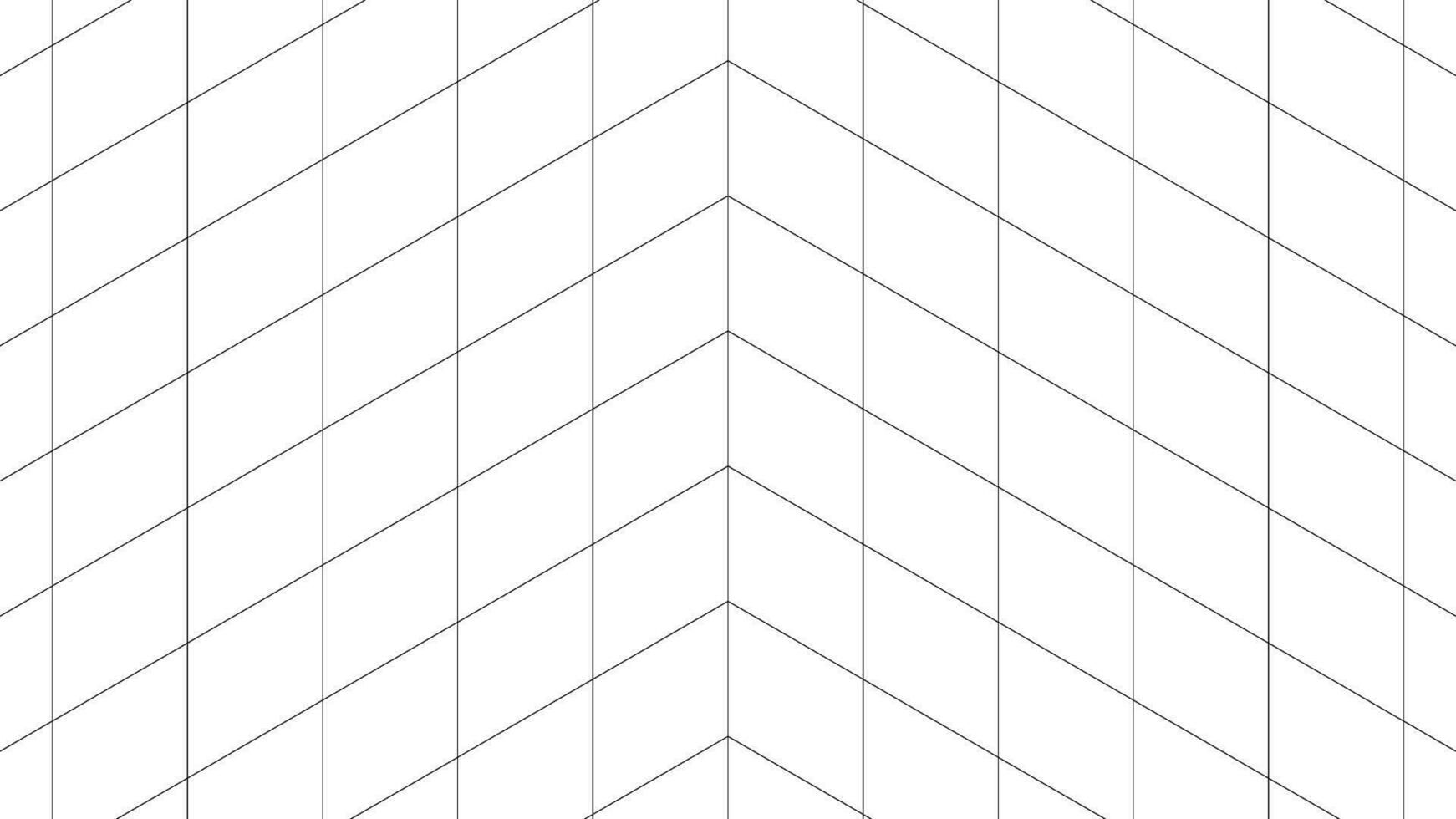 Empty futuristic perspective corner room with white background and black grid space lines. Ideal for sci-fi, wireframe, technology, banner, cover, and terrain designs. vector