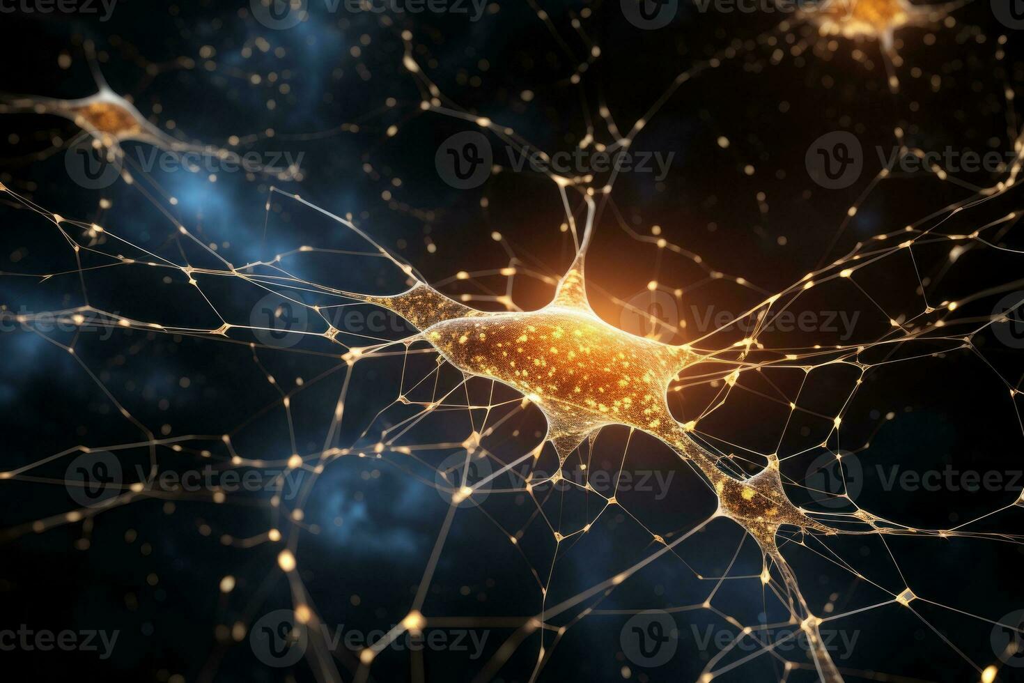 AI generated The intricacies of the brains cellular structure through a high resolution microscopic image of neurons photo