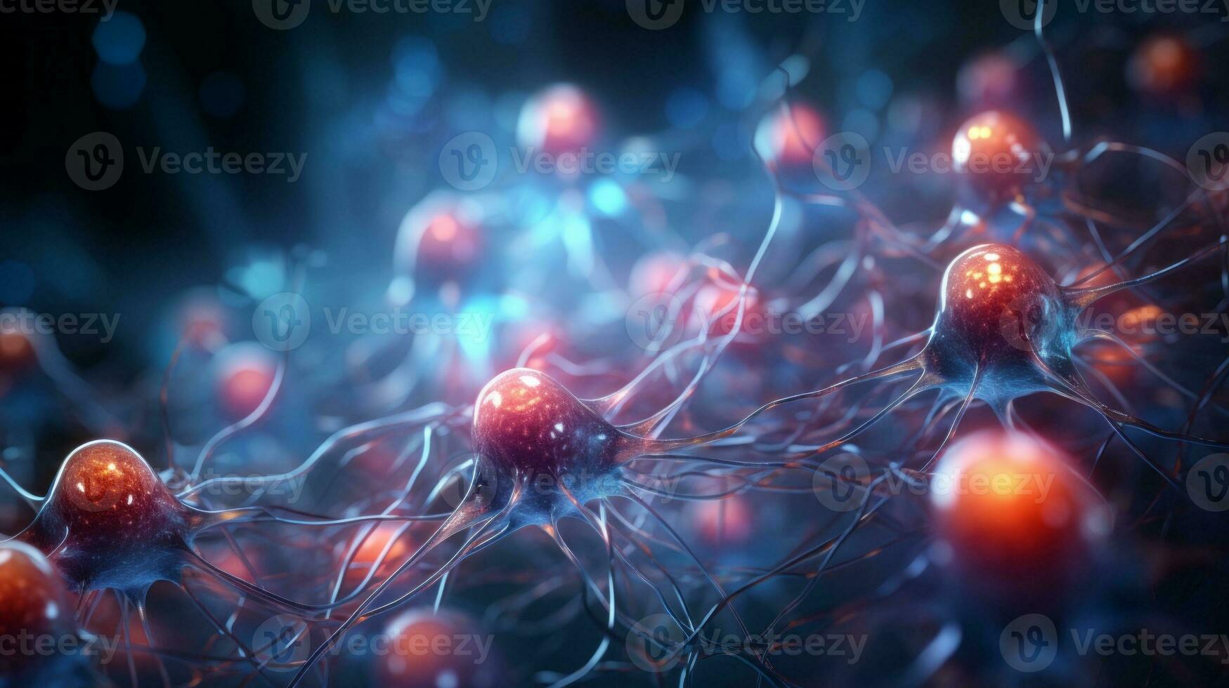 AI generated Brain development depicted in the style of cellular formations photo