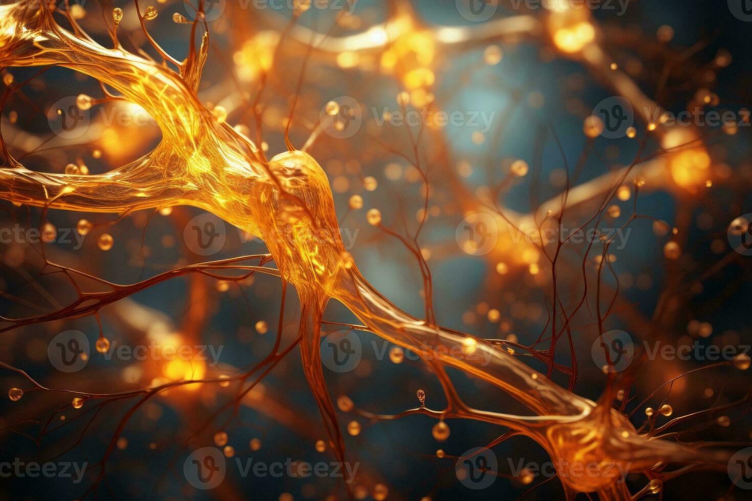 AI generated Close up view of the intricate structure of a nerve photo