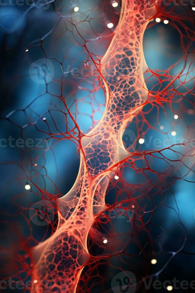 AI generated The detailed elegance of nerve fibers in a professionally captured photograph photo