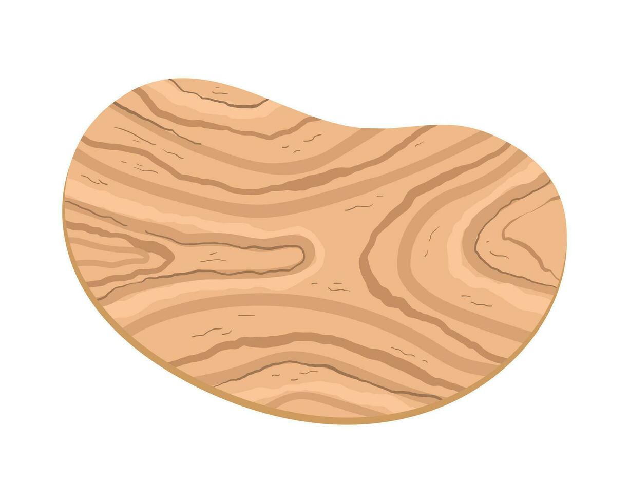 Smooth shaped wooden plank. Hand drawn imitation of a wood material. Vector illustration
